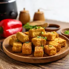 Chrupiące kąski tofu z sezamem, idealne do airfryera. Proste i pyszne airfryer przepisy po polsku.