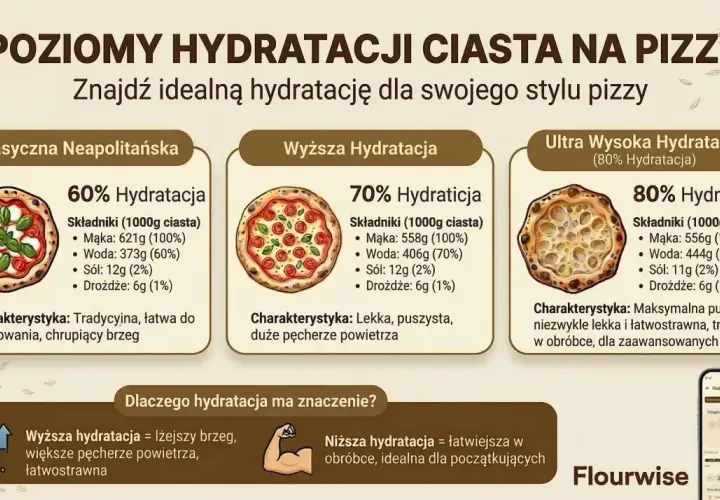 Kalkulator pizzy jak u mamy: porównanie ciast o różnej hydratacji – od klasycznej neapolitańskiej po ultra wysoką. Wybierz idealną dla siebie!