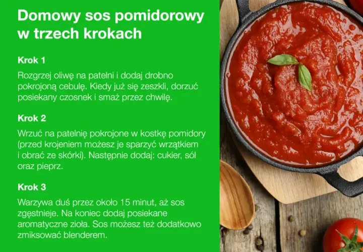 Domowy sos pomidorowy do makaronu, gotowy w trzech krokach. Pyszny, domowy sos pomidorowy.