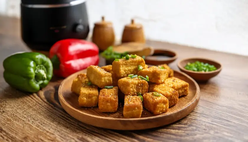 Chrupiące kąski tofu z sezamem, idealne do airfryera. Proste i pyszne airfryer przepisy po polsku.